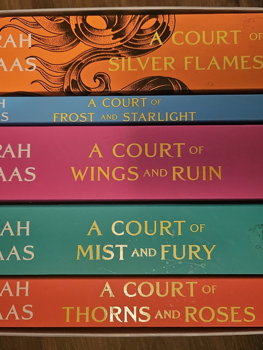 A Court of Thorns and Roses Series - Colorful Hardcover Spines In Collectors Box
